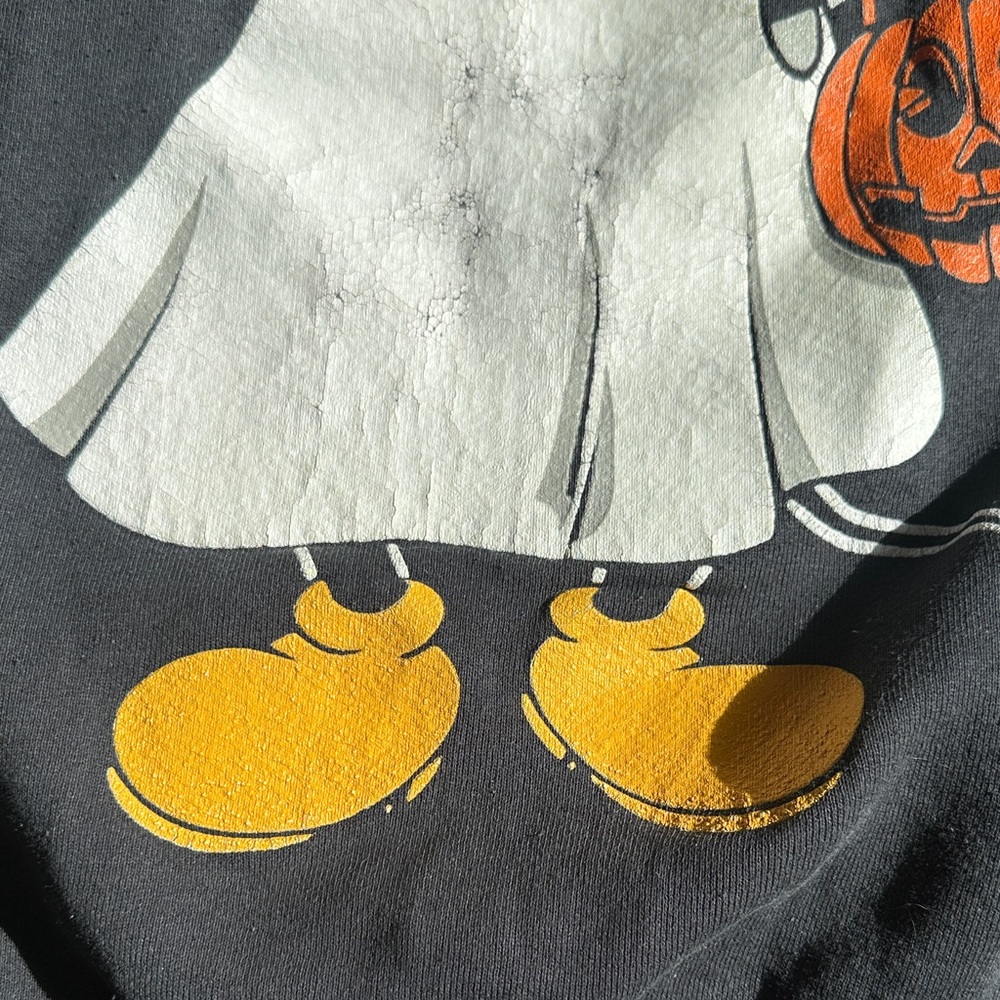 Vintage Mickey mouse Halloween Ghost Sweatshirt XL unisex print on both sides - Picture 6 of 16